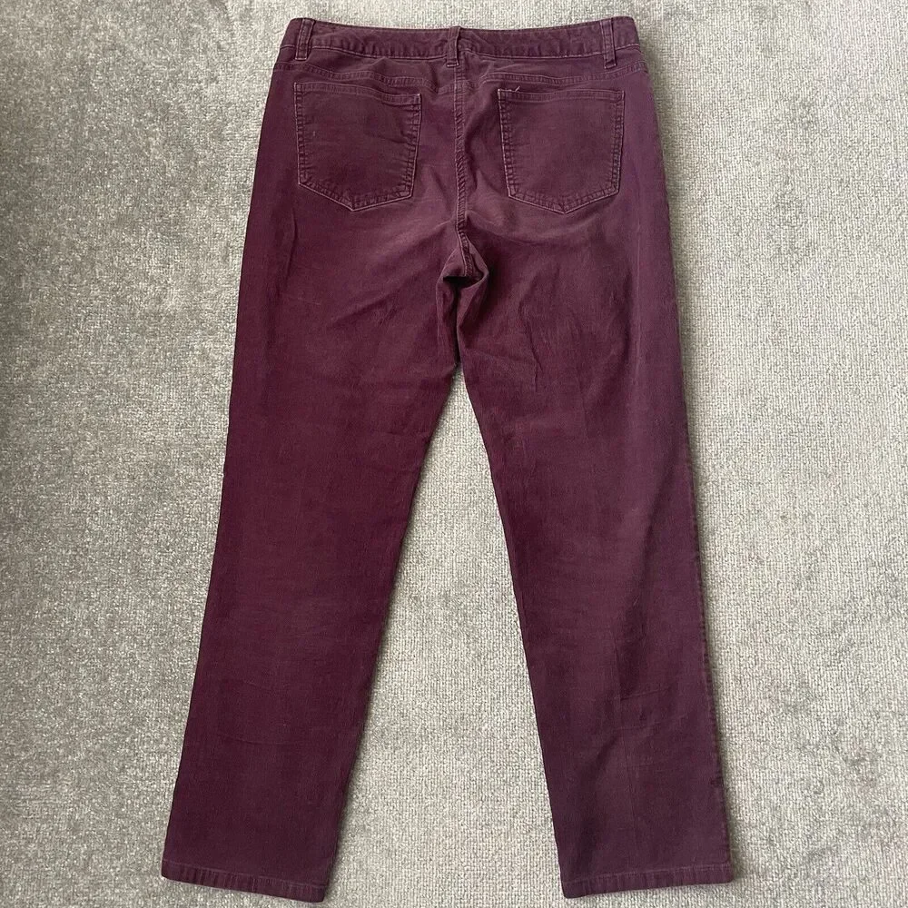 Lands End Pants Womens 10 Purple Corduroy Stretch Straight Leg Casual Fit 1 - Picture 9 of 11